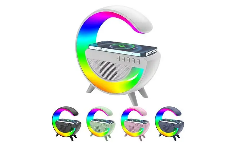 

Lamp With Phone Charger Multifunction Wireless Charger Pad Stand Night Light Ambient Lighting Speaker Lamp Fast Charging Station