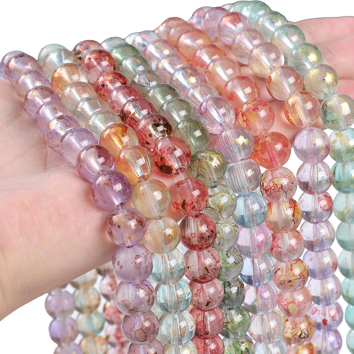 800-Piece Crystal Glass Beads Set – Clear AB Color, Mixed Shapes For DIY Jewelry Making, Bracelets, Necklaces & Crafts - View #7