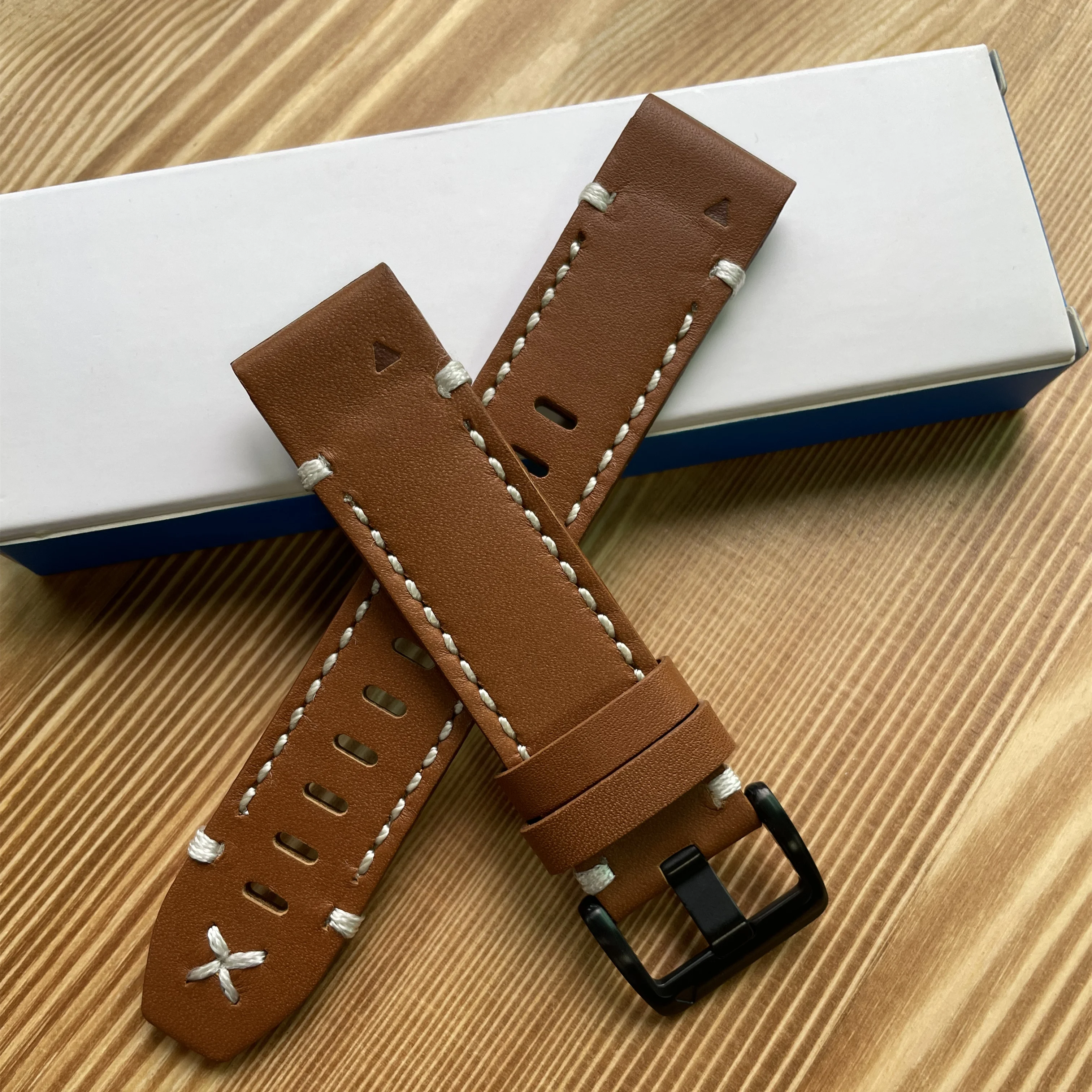 22 26mm Genuine Leather Easy Fit Strap For Garmin Fenix5/5X Plus/6/6X Pro/7/7X Instinct Watch Band Tactix Bracelet Belt