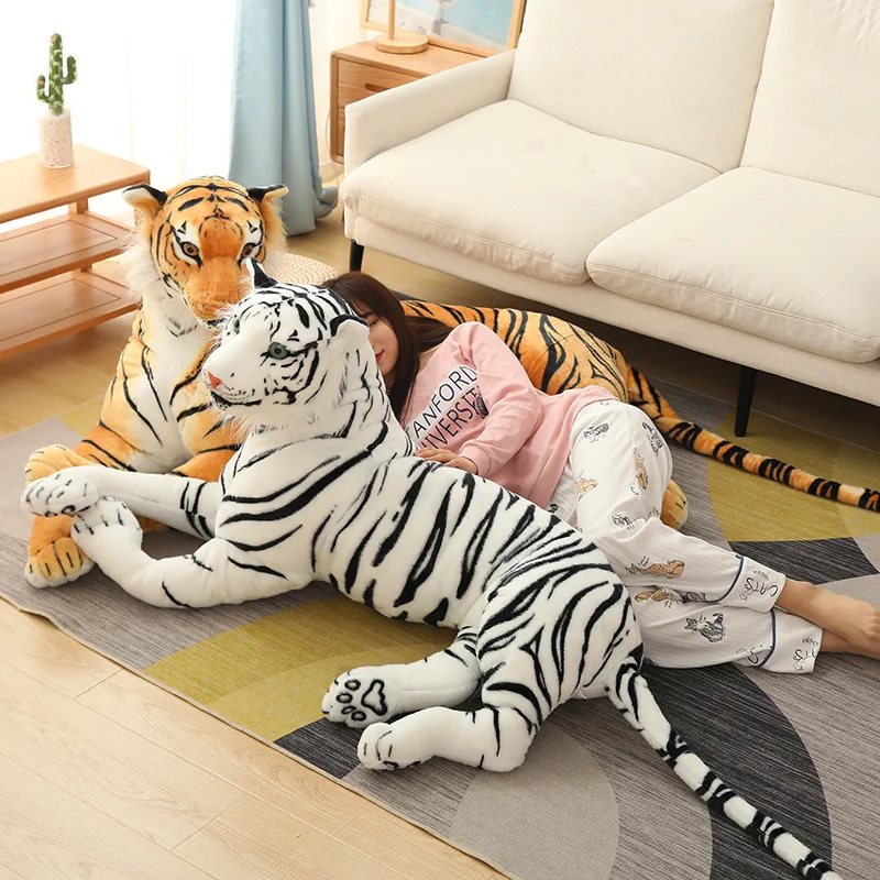 30-110cm Big Size Simulation Siberian Tiger Plush Toys Lifelike Animal Dolls Children Kids Decor Birthday Gift