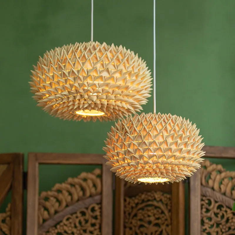 

Vietnamese Handicraft Pendant Light Homestay Restaurant Lamp Art Bamboo Weaving Light Pastoral Balcony Lantern Tatami Luminaire