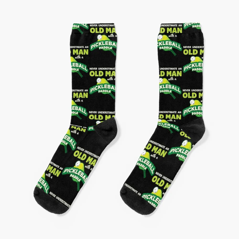 Never Underestimate Old Man With Pickleball Paddle Socks FASHION winter Toe sports Socks Women Men's