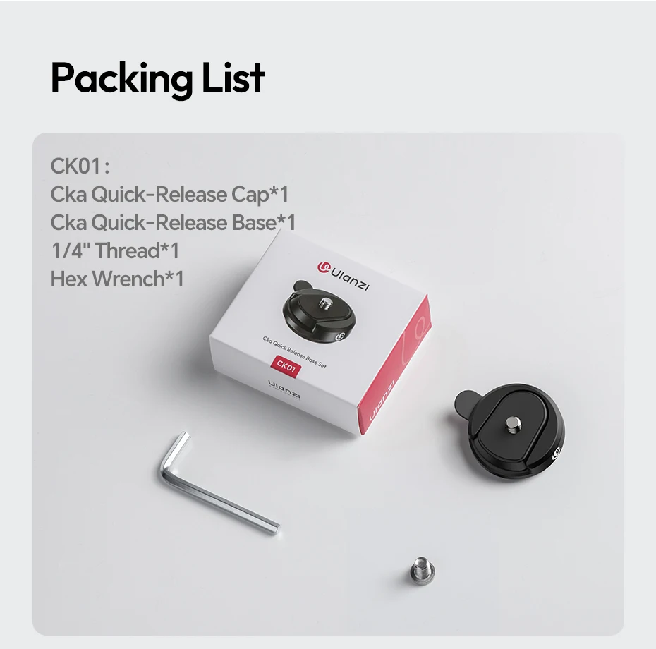 Quick-Release Plate Kit/ Quick-Release Backpack Clip Kit with 1/4'' Screw for Ca