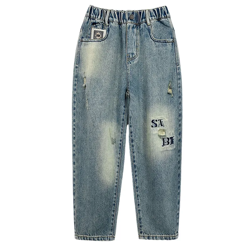 2024 New Spring Kids Babys Boys Jeans Loose Pants Loose Denim