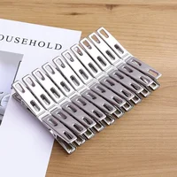 20pcs Stainless Steel Clothespins, Kitchen Sealing Clips, Durable Metal Windproof Clips For Clothes Sock，Document Organizers 1