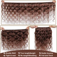 Extensions de cheveux humains bruts 100% naturels, ondulés, couleur marron chocolat, 28 pouces, avec closure 4x4 et 13x4, raie au milieu, en dentelle 4