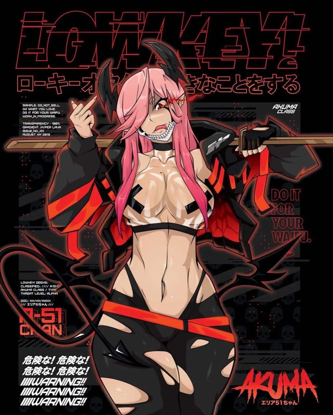 

Limited: Lowkey! Geeks T-Shirt,AREA-51 Chan Akuma (REGULAR)