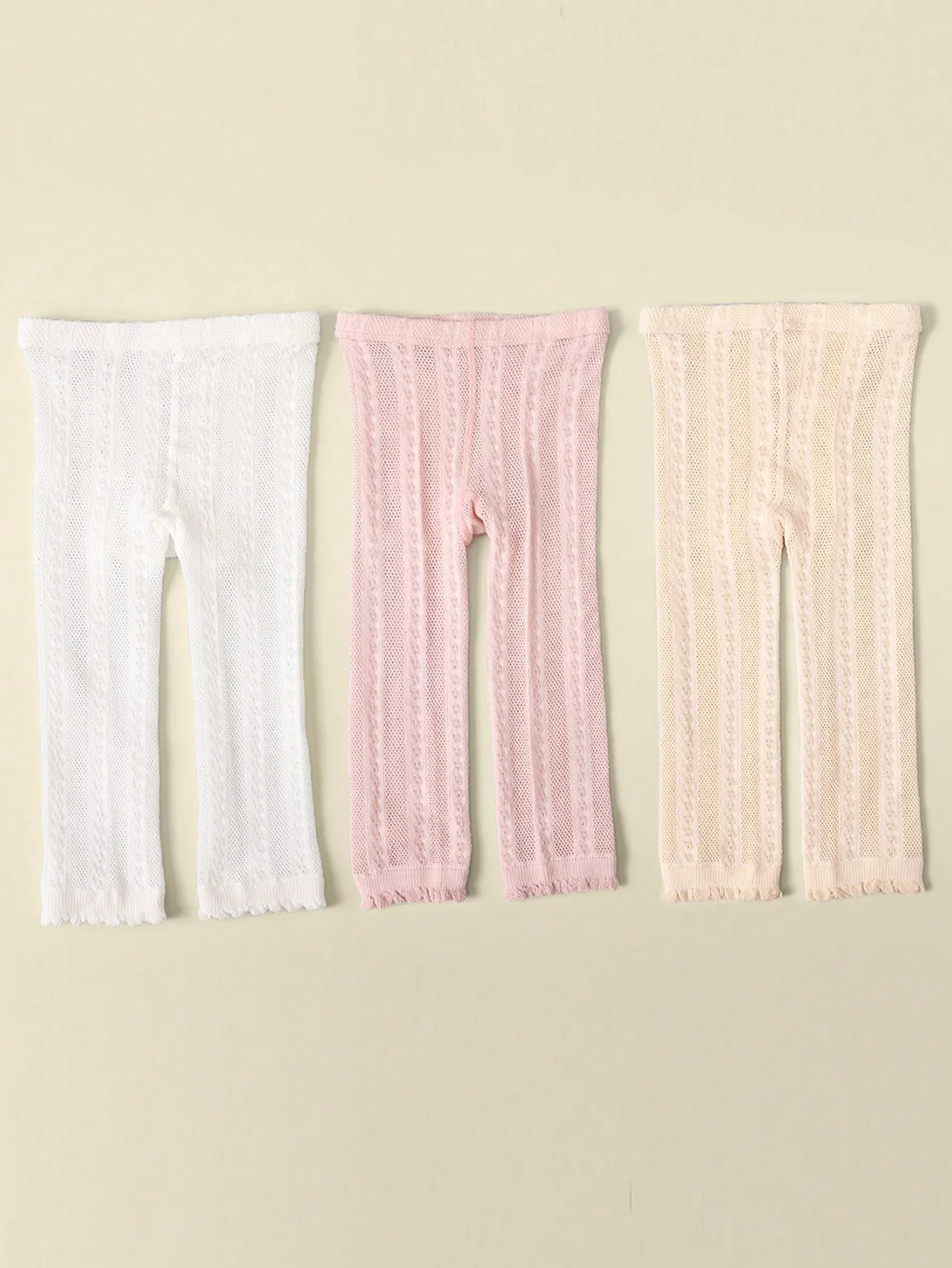 Sommer Neue Kinder Atmungsaktive Gestrickte Leggings, Baby Einfarbig Dünne Mesh Spitze Strumpfhosen, Neun Hosen für 1-14 Jahre alte Kinder Mädchen