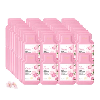 얼굴 스킨 케어 세트, 벚꽃 에센스, 모이스처라이징 크림, 콜라겐 아이 크림, 얼굴 토너, 클렌저, 휴대용 키트, 40 개