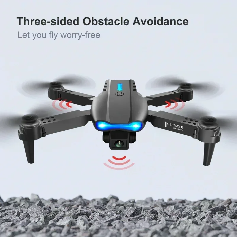 4K HD Dual Camera Mini Drone WiFi FPV E99 MAX Selfie RC UAV 6-Axis Gyro One-Key Auto Return Foldable Drone Adjustable RC Plane 4