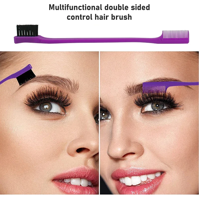 Plastic Anti-Static Double-Sided Hair Control Brush Edge Control Hair Comb Brush Styling Tool Special for Real Wigs 1 plastic hair comb hair brush hair styling tool hair styling comb hair styling brush wig brush