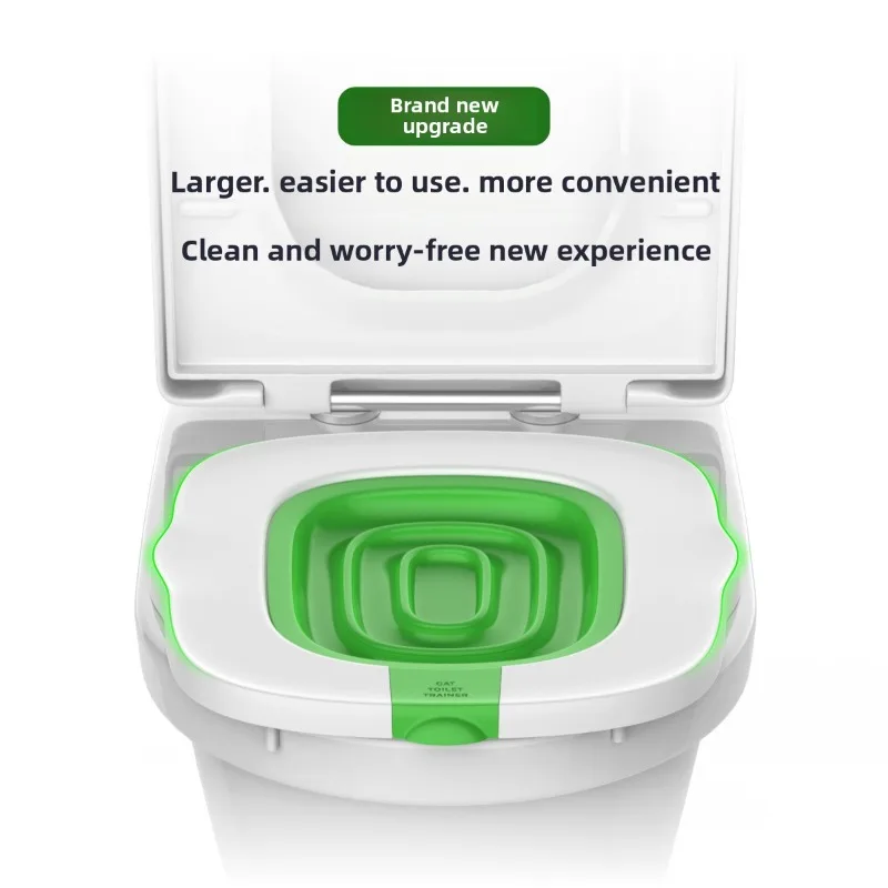Kit di addestramento per toilette riutilizzabile per gatti - Sistema di tappetino per lettiera passo dopo passo con base antiscivolo e strumenti per la pulizia Vasino per gatti - immagine 2