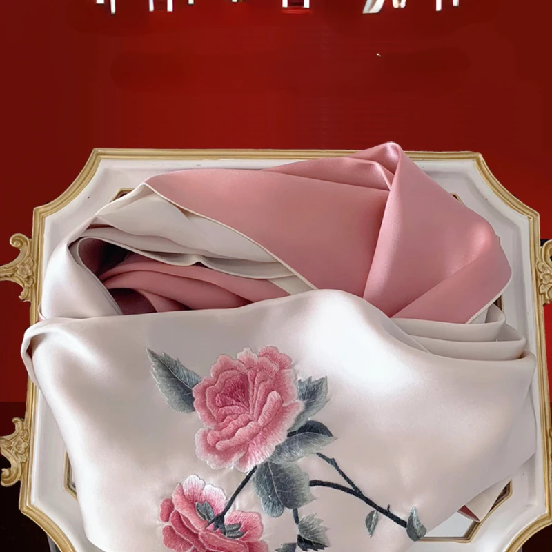 

Шелковый шарф в китайском стиле без наследия, Подарочный шарф с вышивкой для пожилых лидеров и клиентов