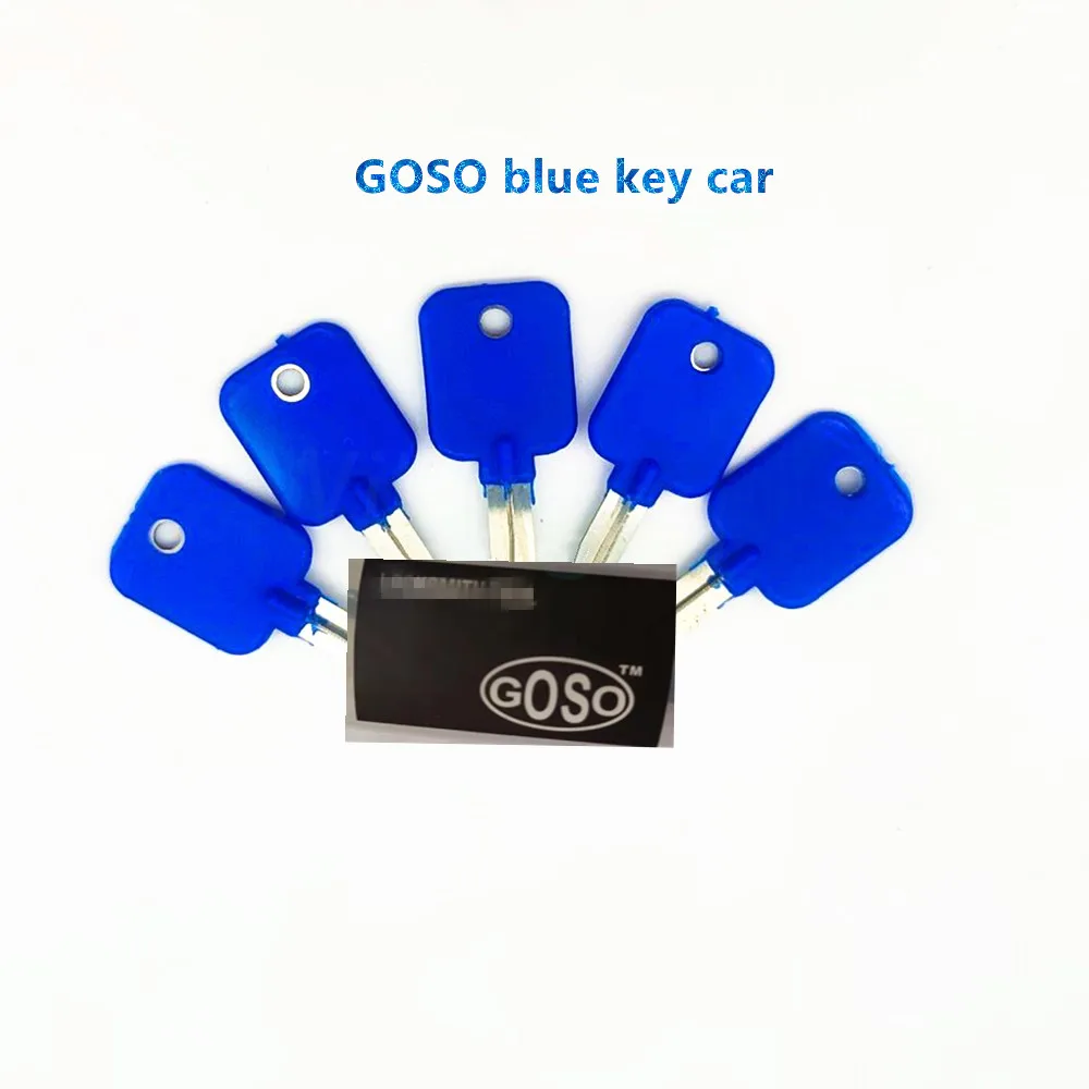 High Quality 5Pcs/Lot GOSO blue car key Cross Lock door auto