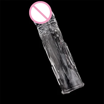 7cm Penis Crystal Extender Sleeve Reusable Condoms Delay Ejaculation Cock Rings Prostate Massager Sex Toys For Men Sex Products 4