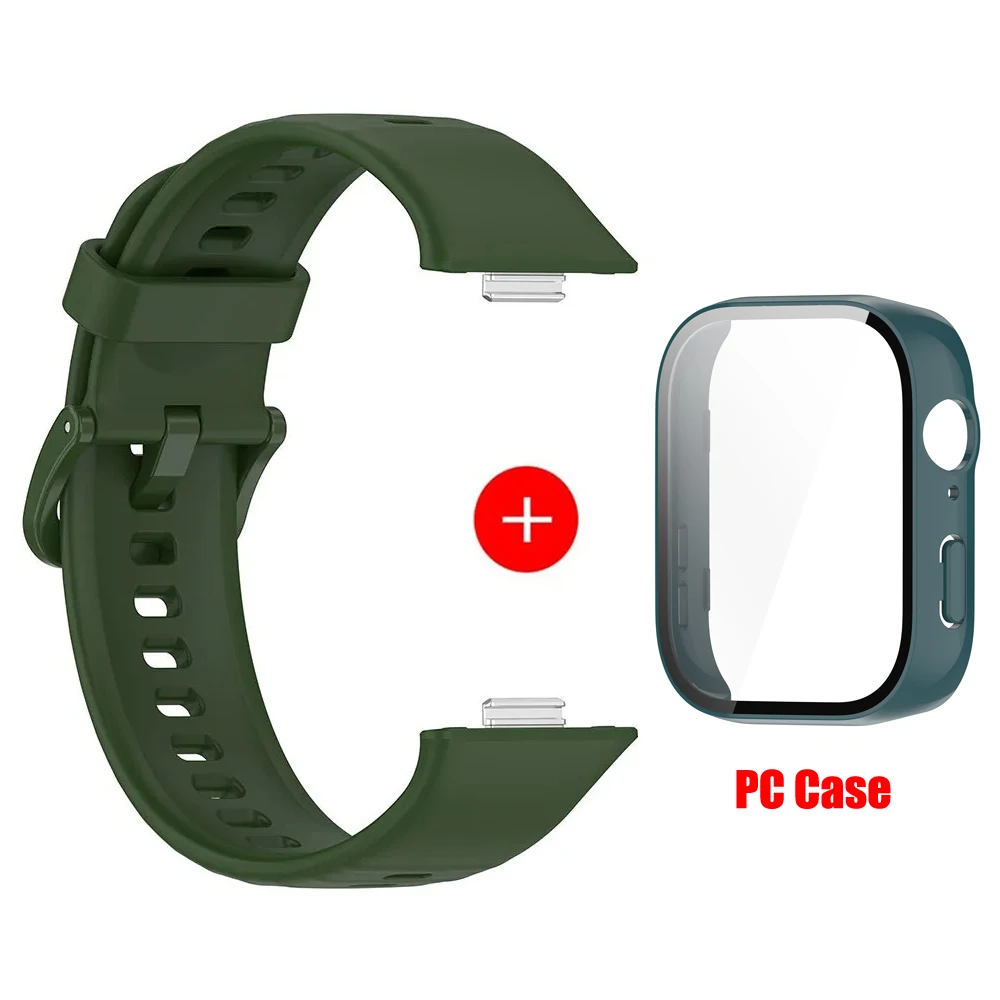 Silicone Watchband with PC Case and Screen Protector for Huawei Watch Fit3 - Replacement Accessories