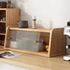 Multifunctional Wooden Dining Cabinet Water Cup Dust-proof Storage Cabinet Kitchen Bowl Counter Surface Storage Rack 1