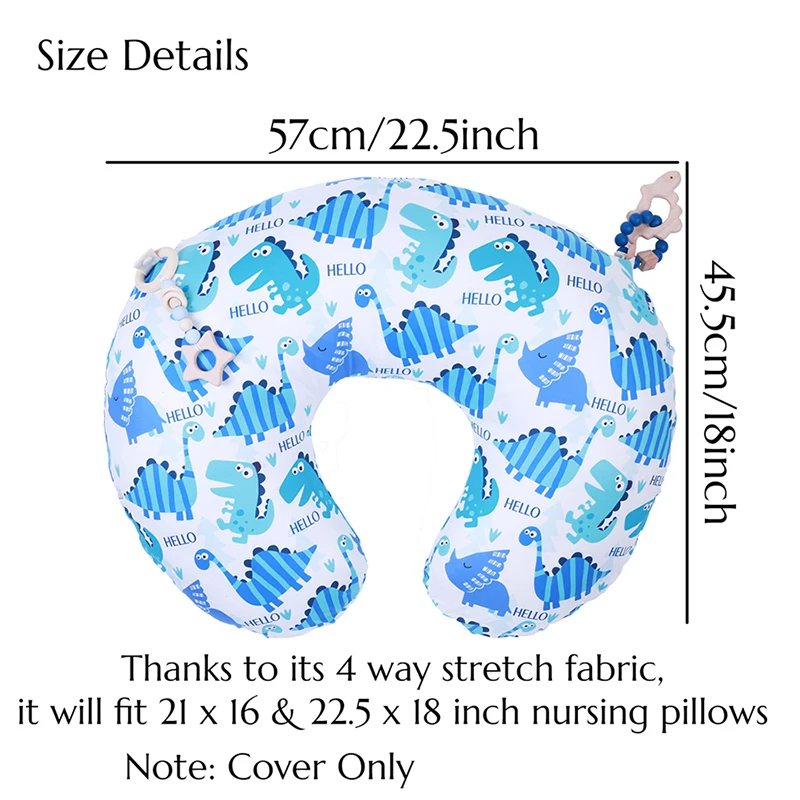 Baby Nursing Pillow Cover Breastfeeding Pillow Sleeve Detachable with Chain Clip Baby Shower Gift