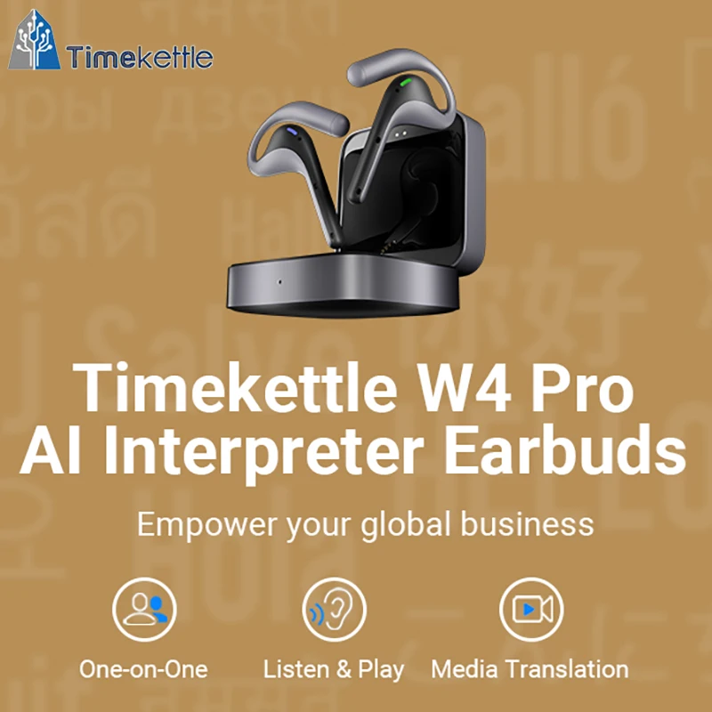 Timekettle W4 Pro AI 翻訳機イヤホン双方向同時翻訳 40 言語