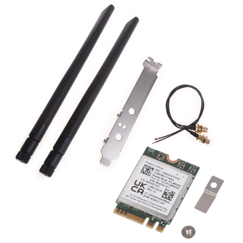 

16FB RTL8852AE Dual Band 2.4G/5G WIFI6 802.11ax WIFI Card 1800Mbps BT 5.2 Module