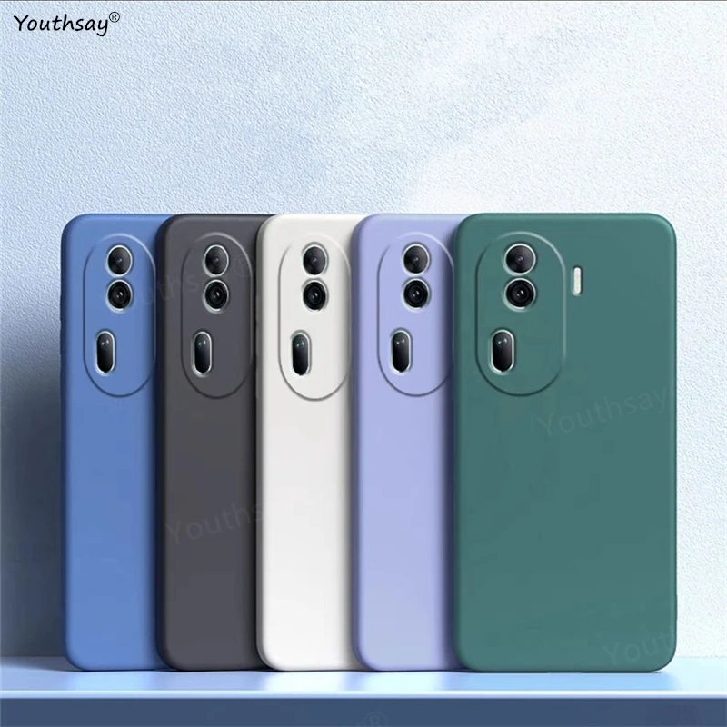 

For OPPO Reno 11 Pro Case For OPPO Reno 11 Pro Cover Funda Coque Original Liquid Silicone Soft TPU Phone Bumper For Reno 11 Pro