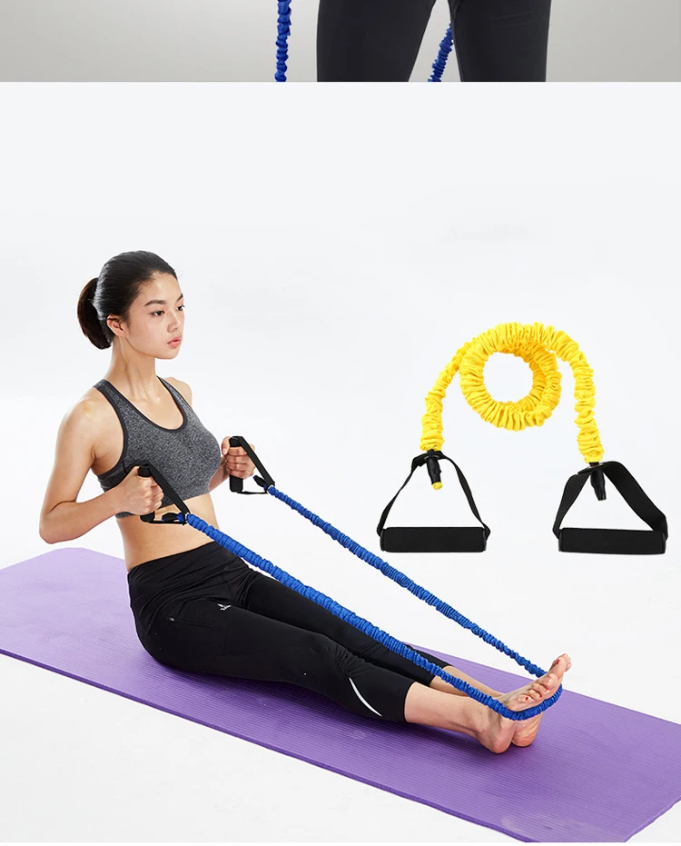 Multifunktions-Fitness-Spannseil, 5-Röhren, elastisch, Yoga-Pedalzieher, Widerstandsband, Spannseil zum Dehnen des Bauchtraining – Detail 2
