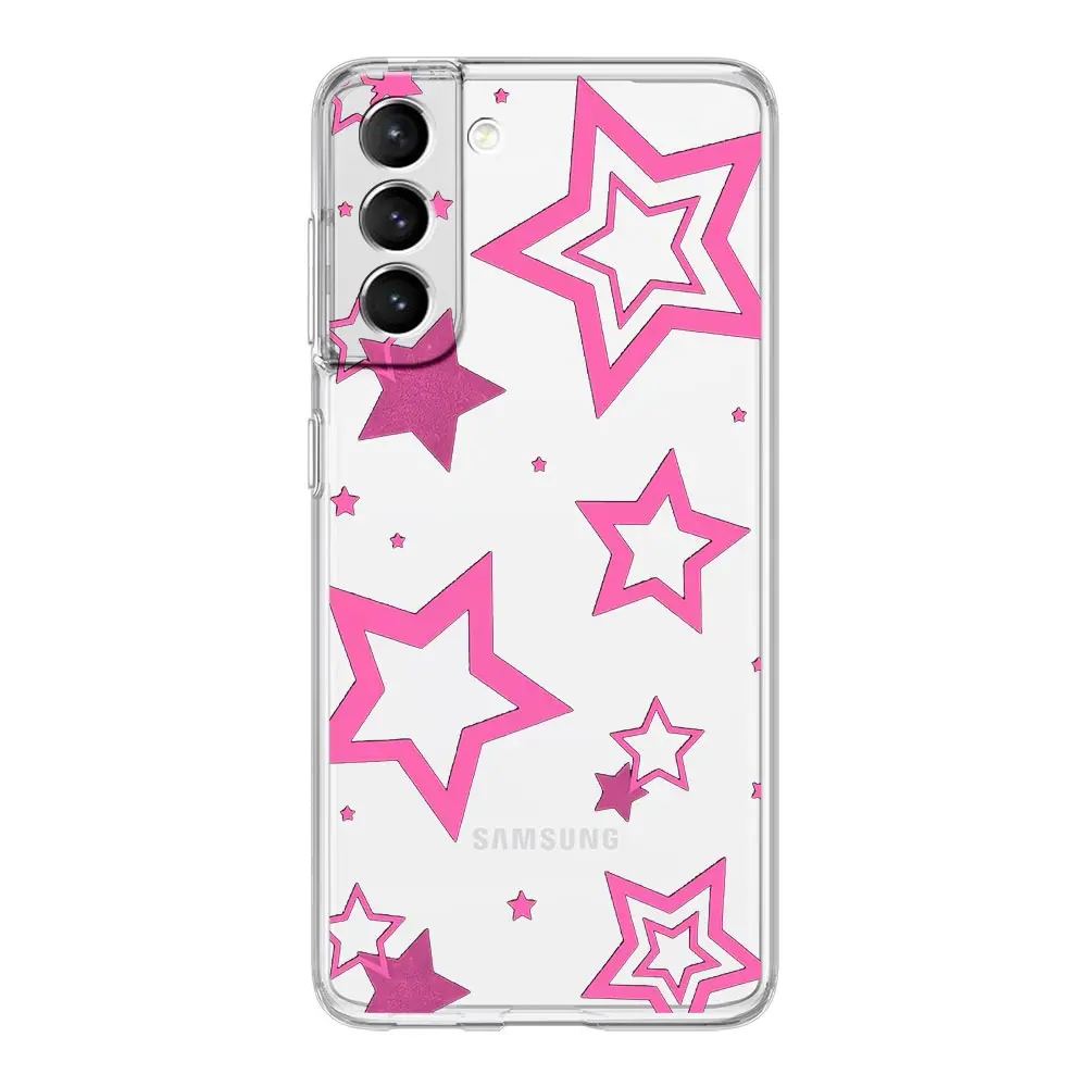 Soft Silicone Clear Phone Case with Stylish Stars Pattern