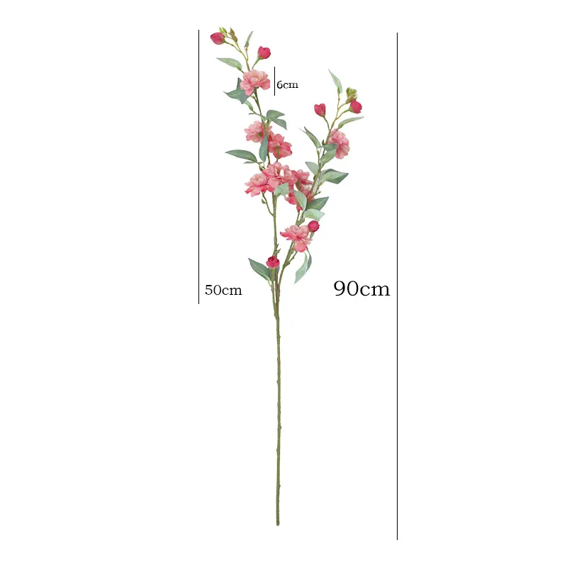 Artificial Single Branch Camellia Silk Flower for Home Decoration & Photography Props - Chinese Retro Style, 90cm