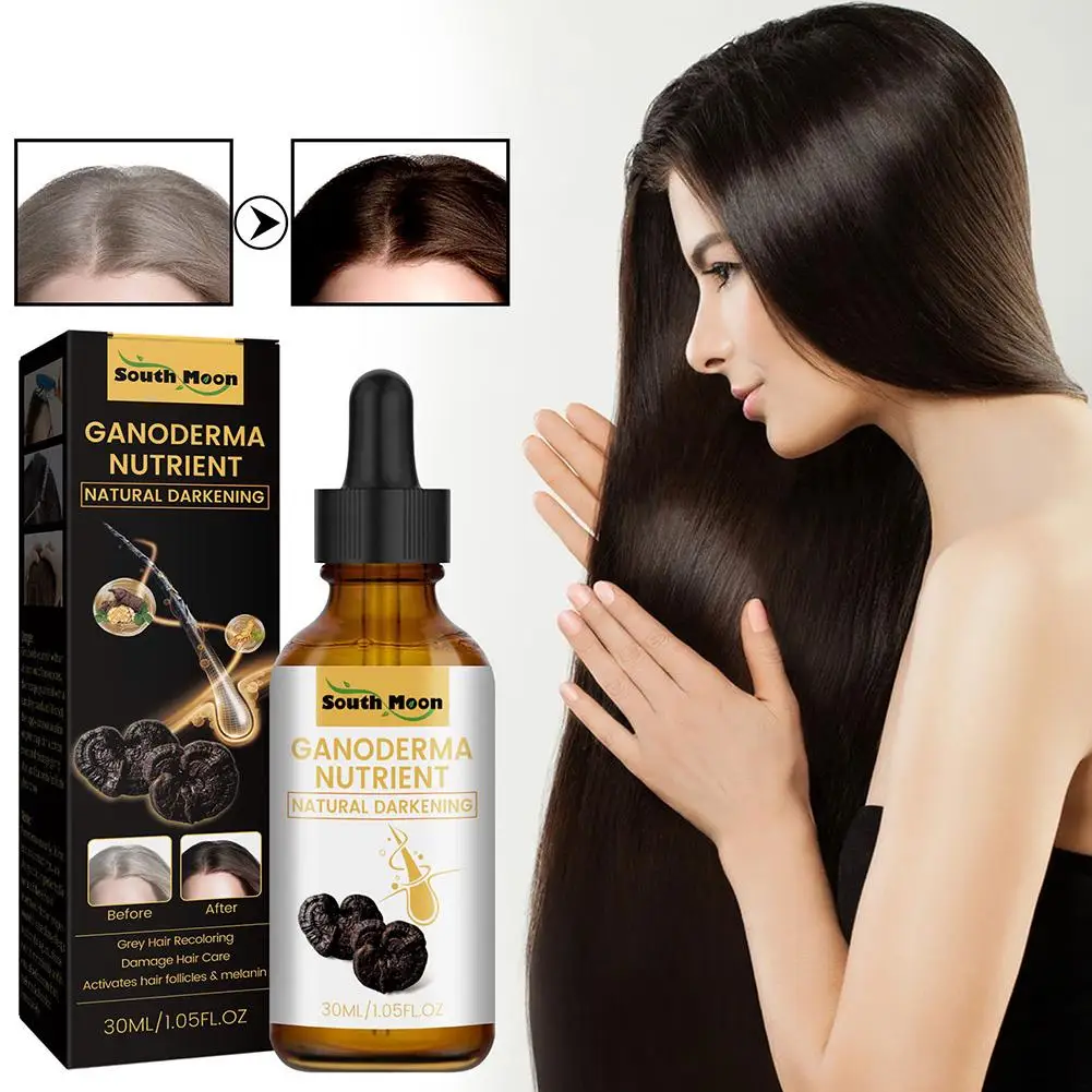 2pcs Grey Hair Reverse Serums Ganoderma Nutrient Darkening Serums 30ml Anti-Greying Hair Treatment hair treatment