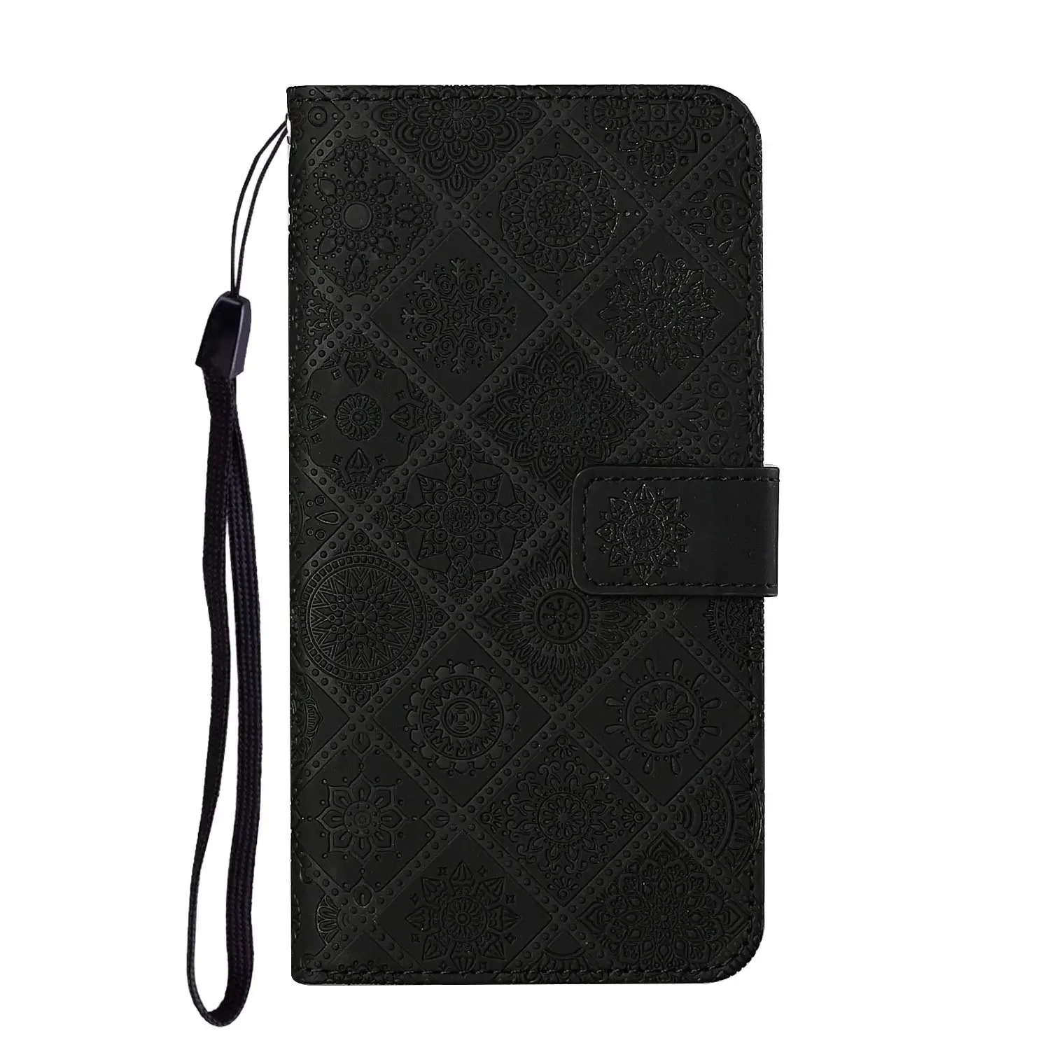 Ethnic Style Leather Flip Stand Wallet Case Cover