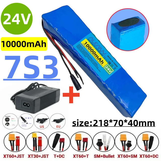 Batterie au Lithium 24V 25.2v 10Ah 250W 350W batterie Rechargeable, pour batterie de Scooter électronique, batterie de vélo, avec chargeur 1