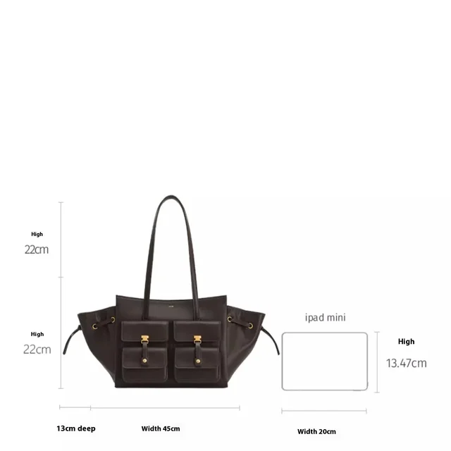 JW Pei New Dark Brown Motorcycle Style Tote Bag Women's Large Capacity Crossbody Purse for Commuters Underarm Shoulder Handbag 6