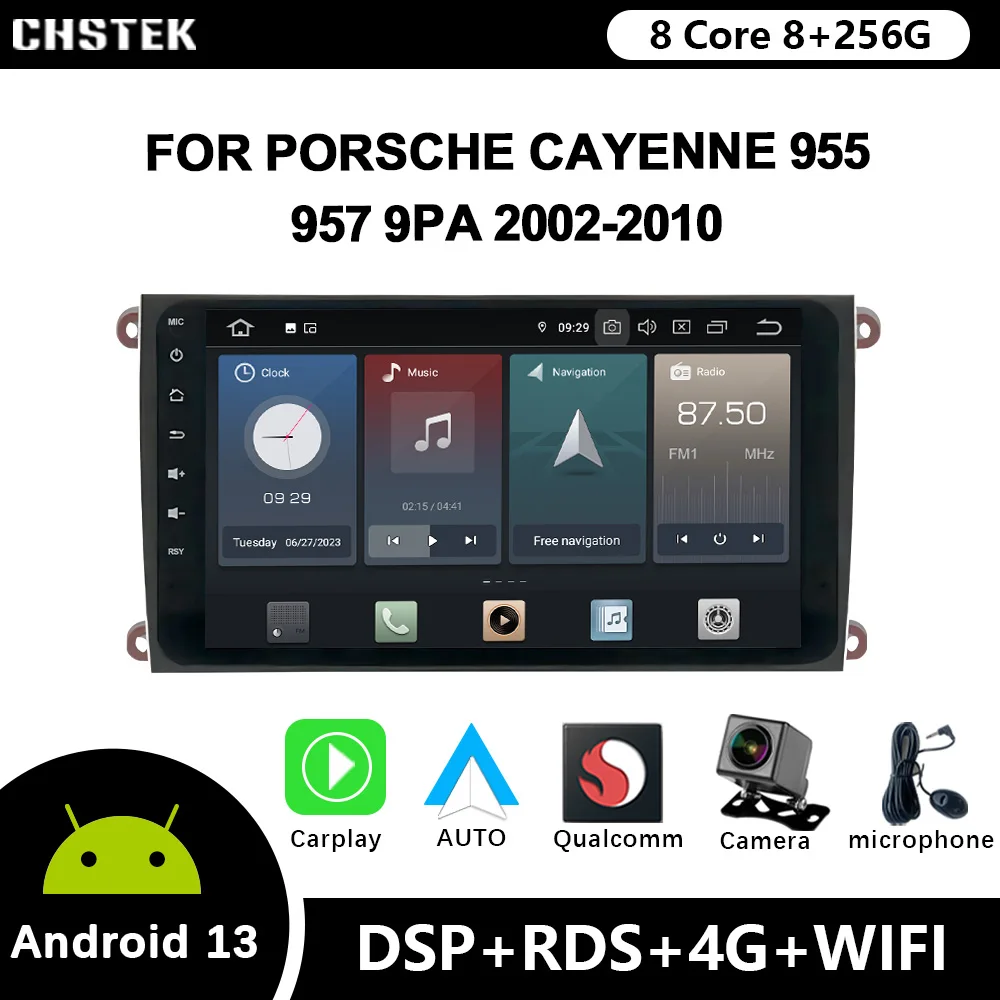 

Автомобильный радиоприемник CHSTEK, Android 12, стерео, CarPlay, навигация для Porsche Cayenne 955, 957, 9PA, 2002-2010, Qualcomm, Bluetooth, Wi-Fi, 4G, GPS