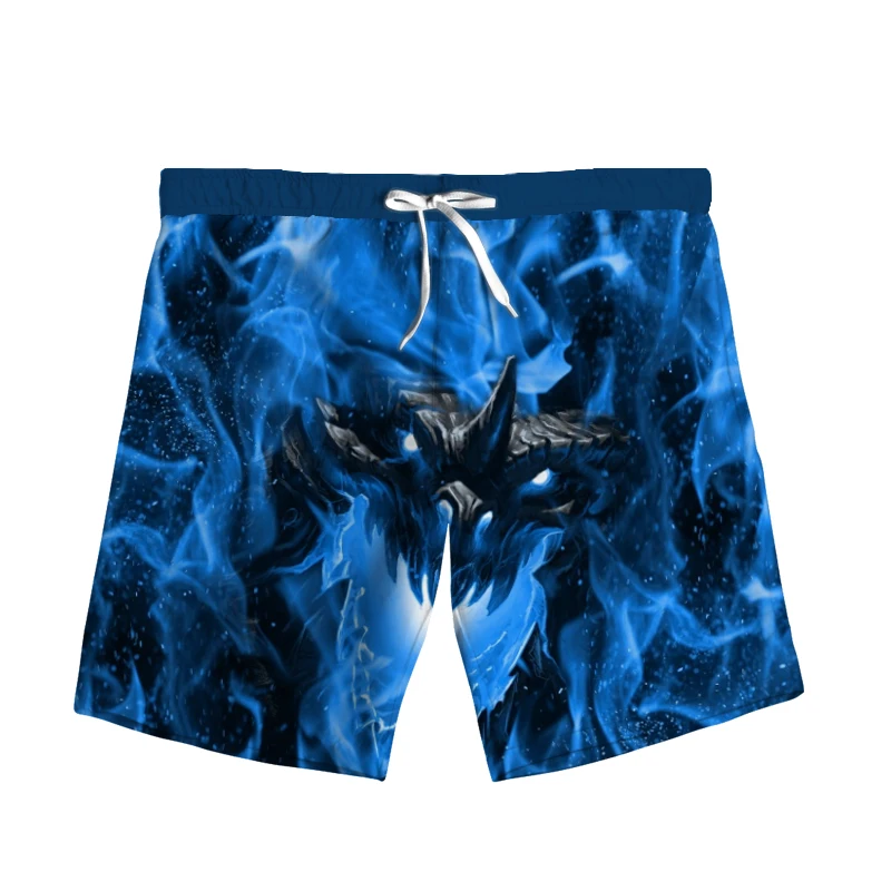 New 3D Printing Colorful Dragon In Blue Flame  Fashion Men Women Tracksuits Crewneck Hip Hop Shorts Plus Size S-7XL