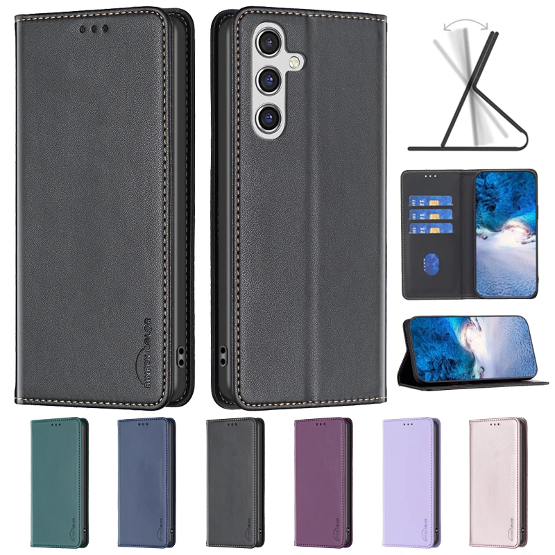 Per Samsung A55 A15 5G Custodia Magnetica Flip Phone Case On Per Funda Samsung Galaxy A55 A35 A25 A15 5G A54 A34 A14 A05S A05 Cover