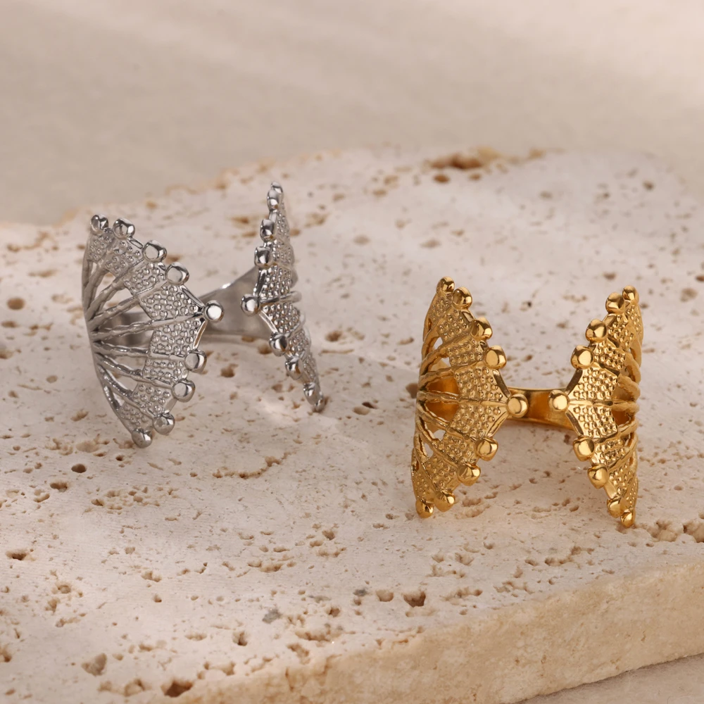 Gold Plated Stainless Steel Sea Shell Crab Rings Women Marine Organism Finger Ring Fashion Christmas Funny Jewelry Gift fashion rings,fashion ring