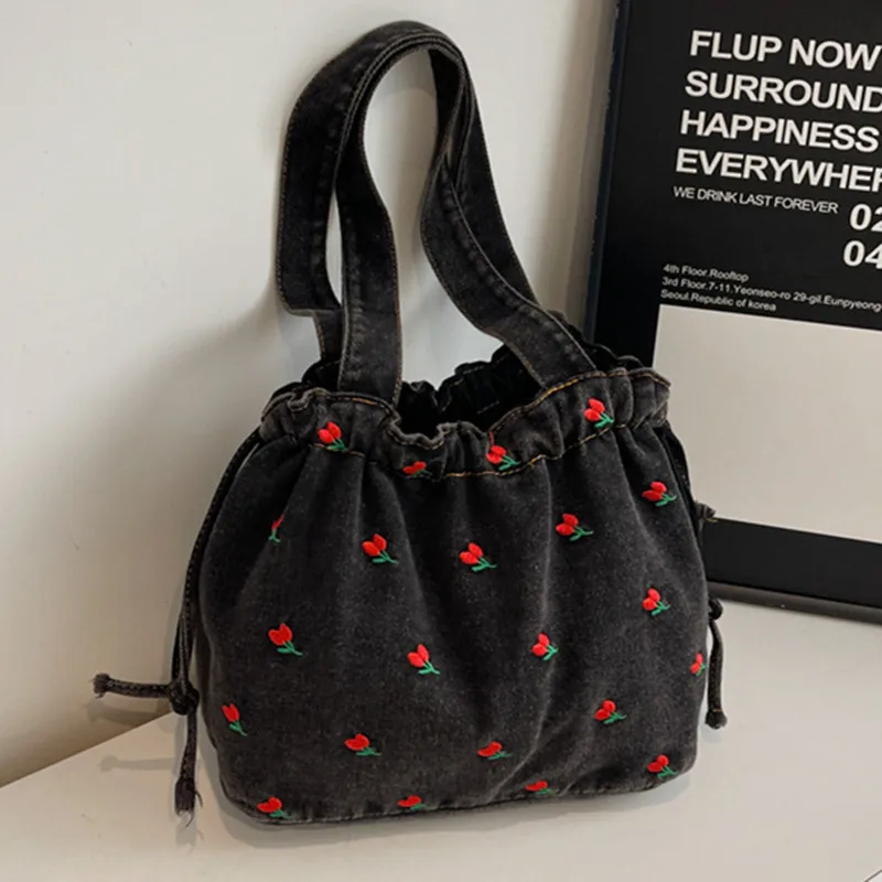 Spacious Denim Fashion Designer Shoulder Bag - High Quality & Durable Commuter Tote