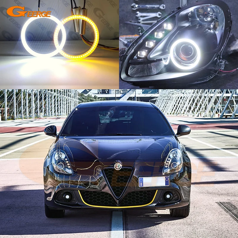 for Alfa Romeo Mito 2008 - 2015 Car Accessories 2 Years Warranty Hight  Quality LED Angel Eyes Kit Cotton White Halo Ring - AliExpress