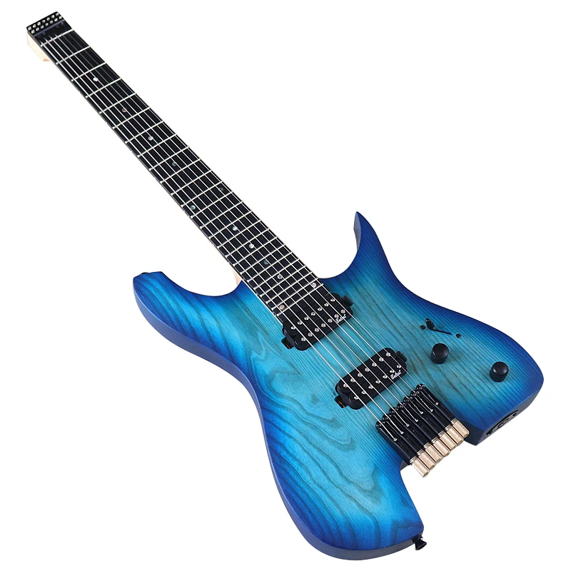 7 string headless electric guitar 30 inch solid ashwood body headless guitar maple neck headless electric guitar