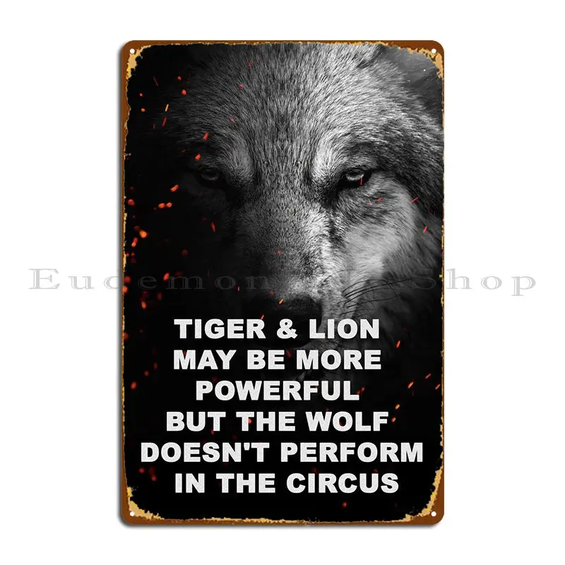 

Wild Wolf Face Motivation Metal Sign Funny Customize Garage Designing Cinema Tin Sign Poster