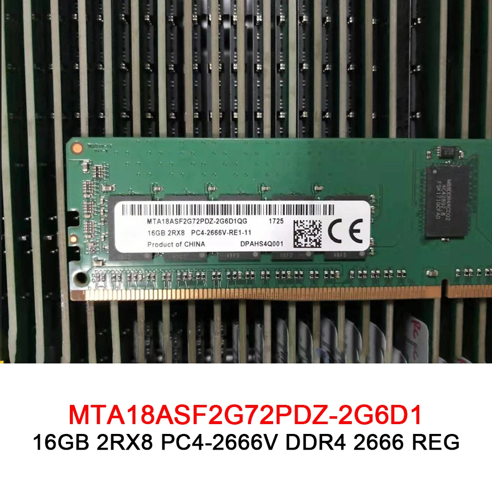 

MTA18ASF2G72PDZ-2G6D1 For MT Memory 16GB 16G 2RX8 PC4-2666V DDR4 2666 REG RAM