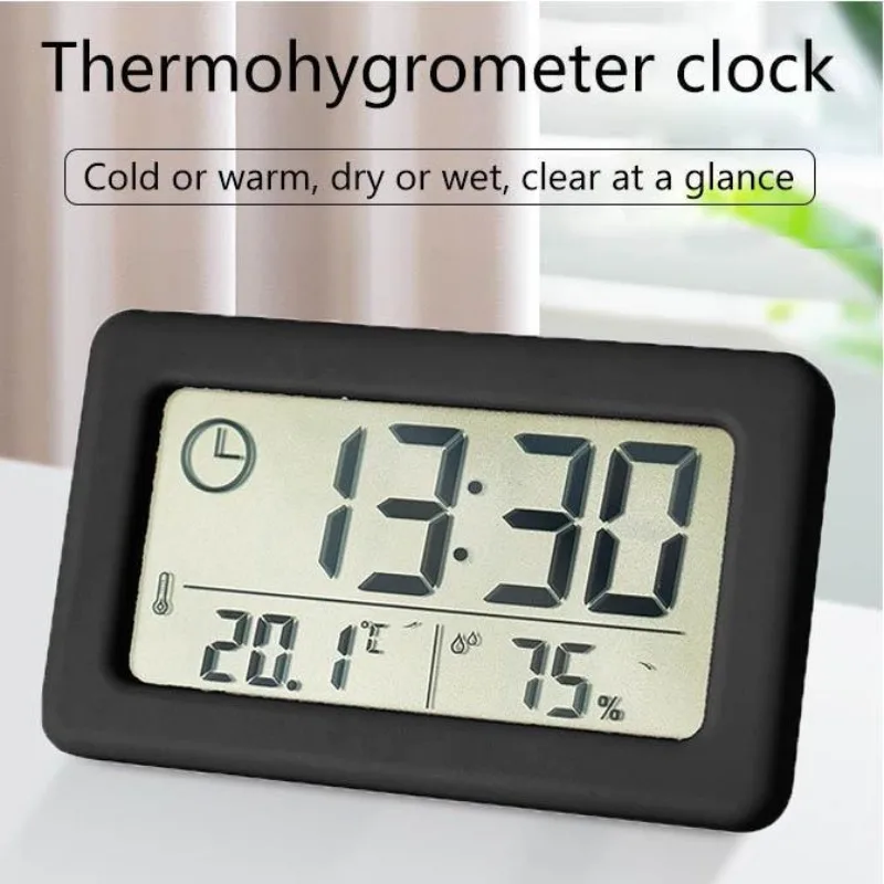 Large LCD Screen Electronic Clock Thermometer Hygrometer Ultra-thin Multifunction Temperature Humidity Monitor Digital Clock digital clock lcd digital clock digital desk clock digital table clock