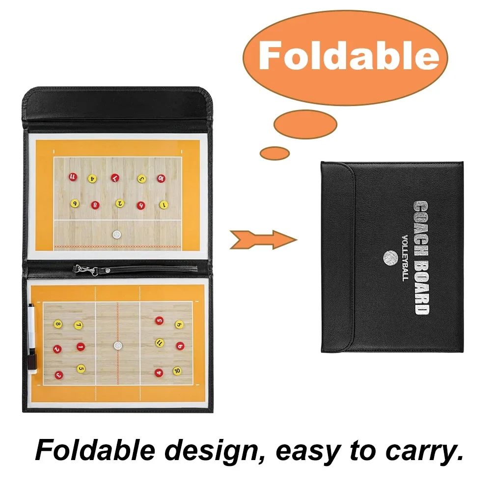 Foldable Volleyball Coaching Board Volleyball Coaches Clipboard Tactical Magnetic Board Kit Training Assistant Equipment