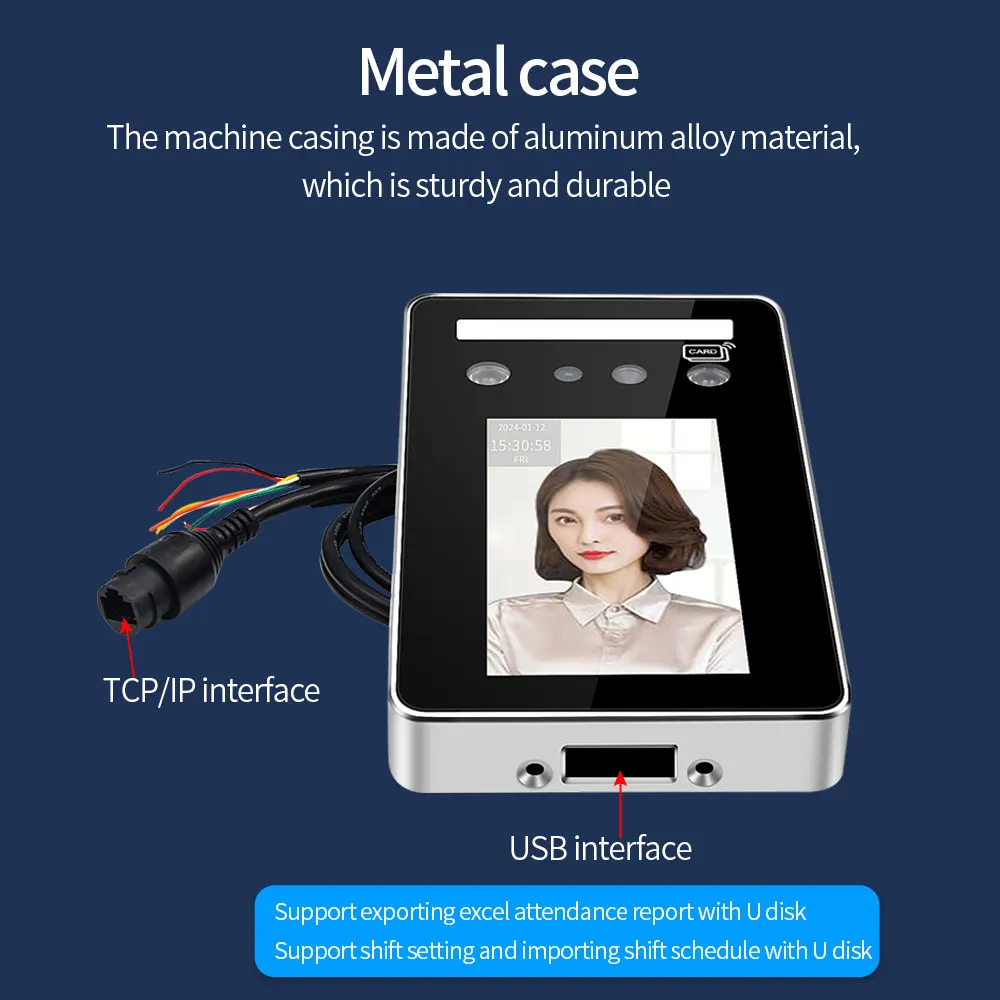 AI01 Waterproof Metal Face Recognition Access Control System Wifi Cloud Software API SDK Staff Attendance Card Read