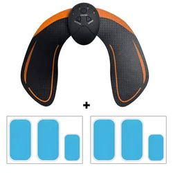 Enhanced Buttocks and Hip Muscle Fitness Trainer with 6 Modes - Portable Workout Equipment (Orange 2 Bag Gel Pad)