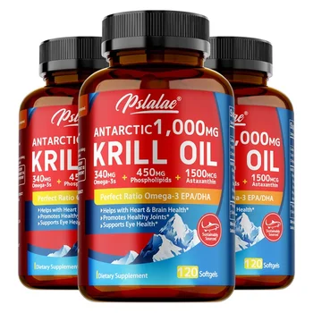 Antarctic Krill Oil Astaxanthin Capsules(EPA, DHA) - Joint and Skin Health Support Immunity, Cardiovascular