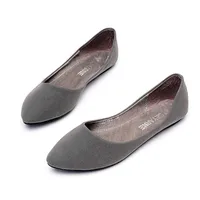 Lady Cheap Candy Color Western Larger Size 33-48 Pointy Closed Toe Cover Heels Flattie Women Single Ballerina Shoes Summer Style 2