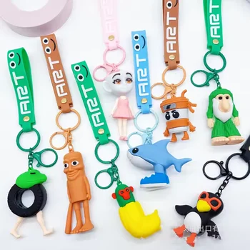 Tralalero Tralalas Keychain Italian Brainrot Animals Keychains Tung Tung Tung Sahur Figure Cappuccino Doll Keyrings Bags Pendant