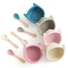 1PCS BPA Free Silicone Feeding Sucker Bowl Baby Dishes Kid Dinner Food Grade Silicone Baby Tableware Baby Stuff 2