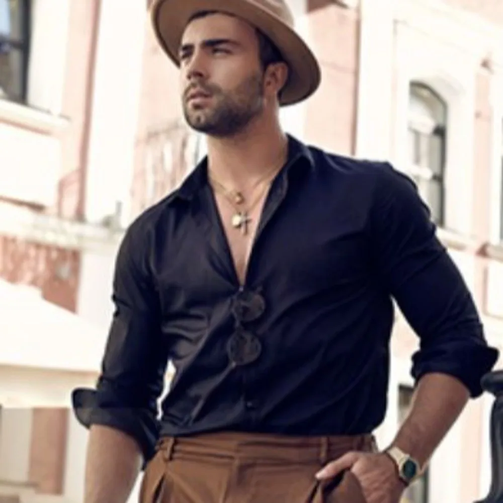 Plus Size Men's Elastic Shirt Anti-wrinkle Non-iron Slim Fit Long Sleeve Breathable Formal Business Casual Office Shirts